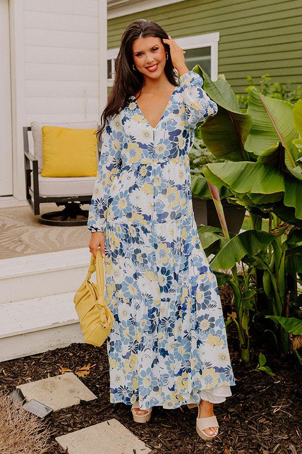 Impressions Seas The Moment Floral Maxi In Sky Blue
