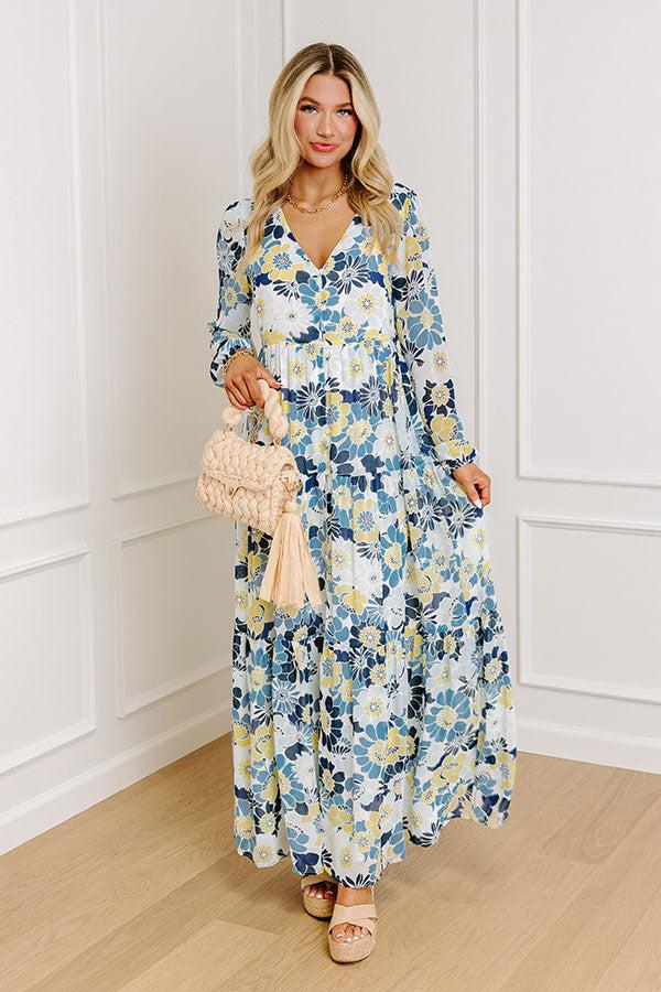 Impressions Seas The Moment Floral Maxi in Sky Blue