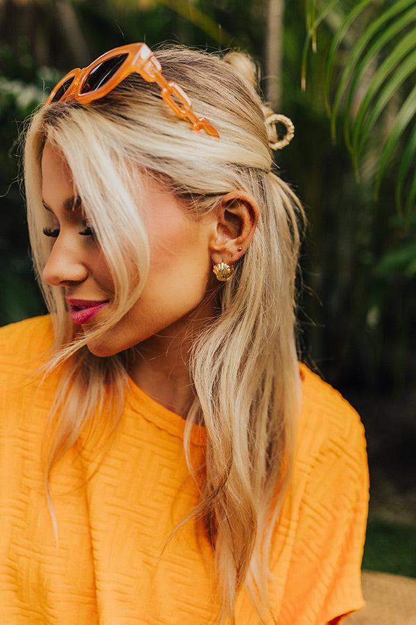 Impressions Seashells and Sand Castles Huggie Earrings