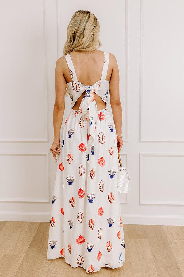 Impressions Seashells And Sunshine Linen-Blend Maxi Dress