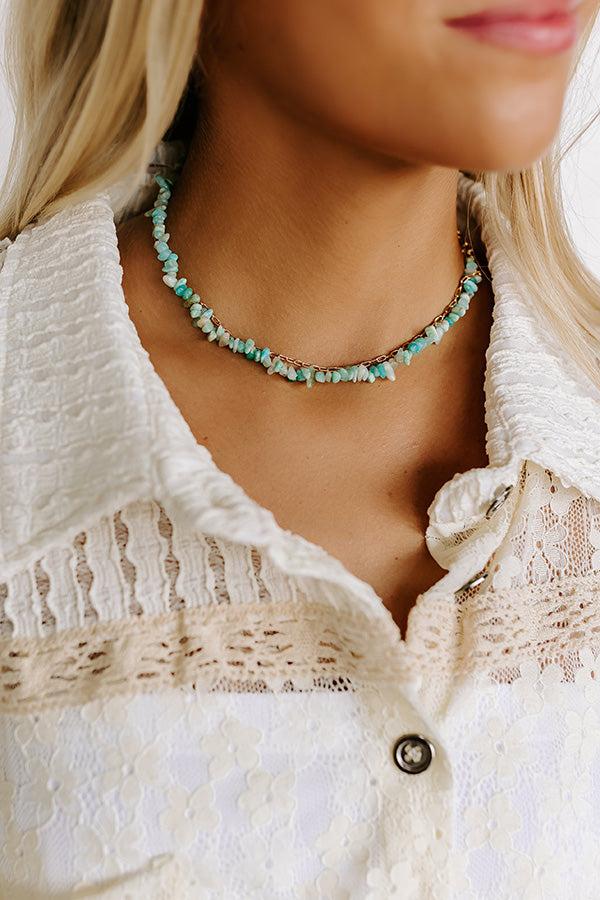 Impressions Seaside Bliss Semi Precious Layered Necklace In Green