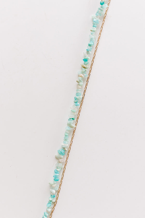 Impressions Seaside Bliss Semi Precious Layered Necklace In Green