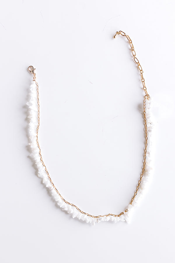 Impressions Seaside Bliss Semi Precious Layered Necklace in White