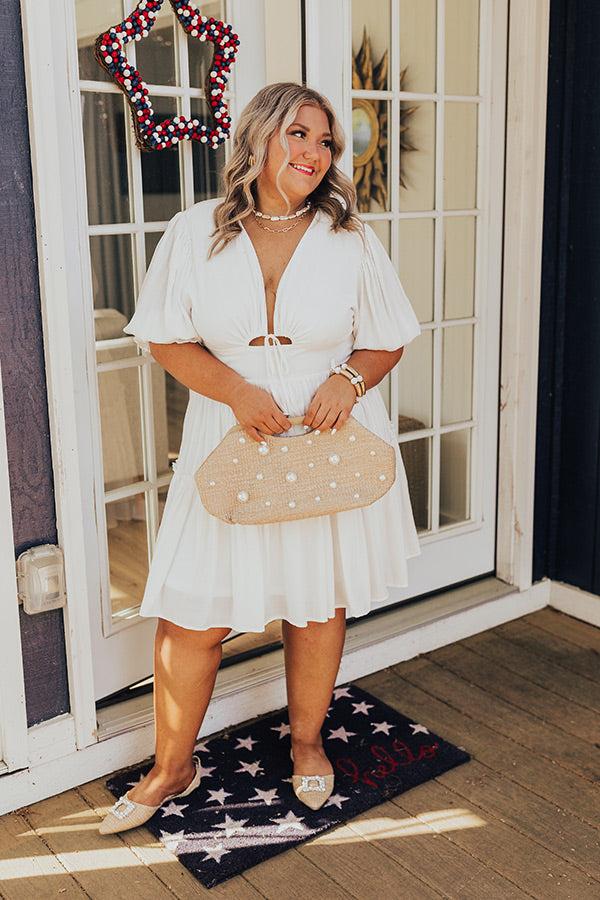 Impressions Seaside Paradise Front Tie Mini Dress Curves