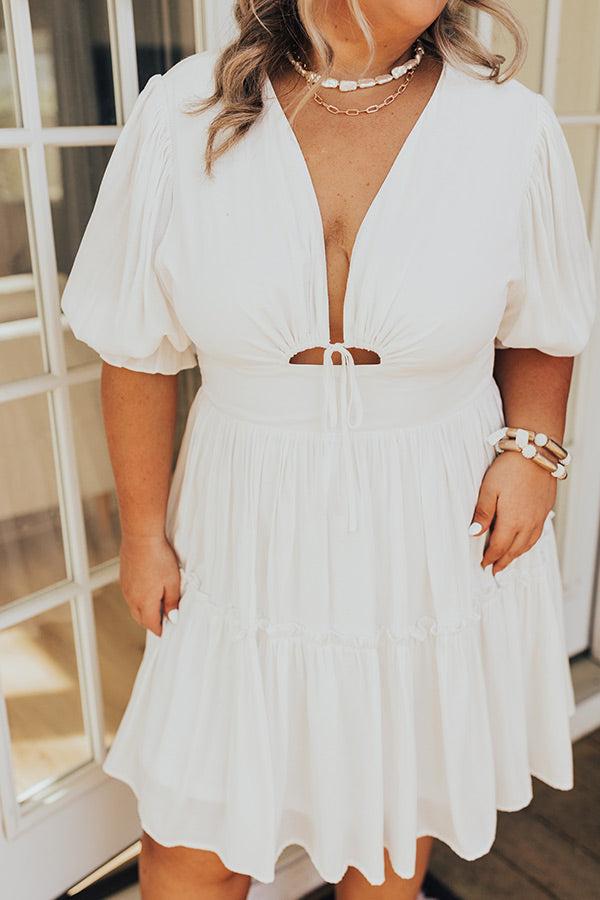 Impressions Seaside Paradise Front Tie Mini Dress Curves