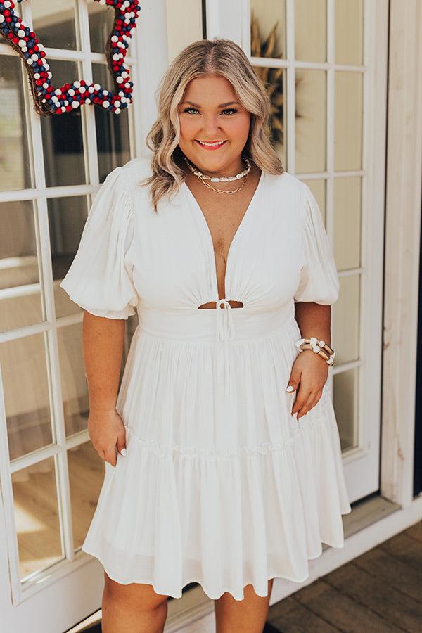 Impressions Seaside Paradise Front Tie Mini Dress Curves