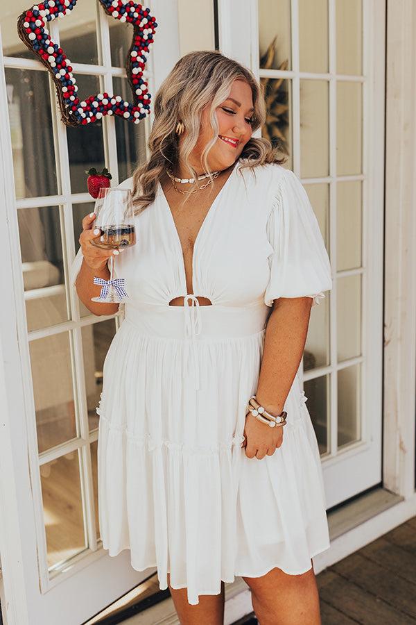 Impressions Seaside Paradise Front Tie Mini Dress Curves