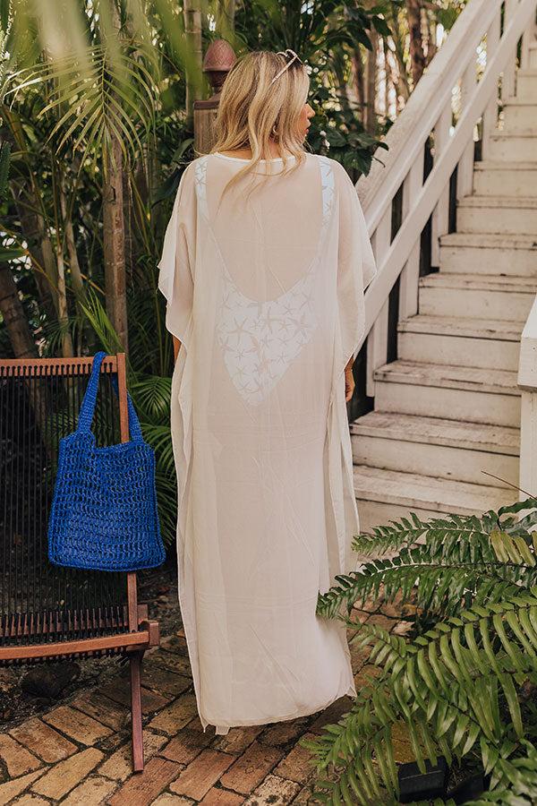 Impressions Seaside Peace High Low Cover Up In White