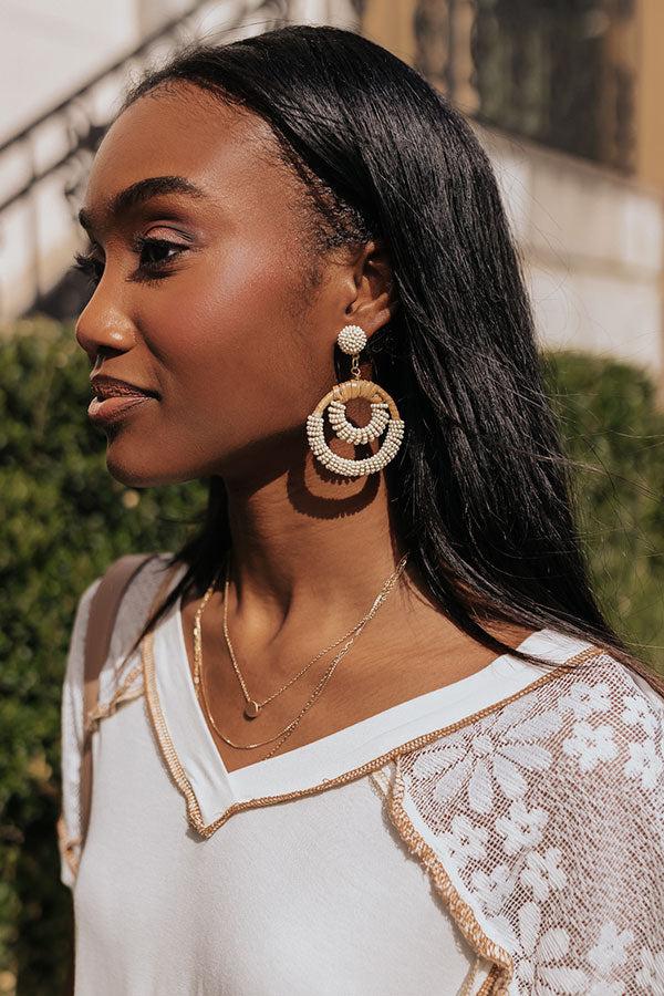 Impressions Seaside Soiree Beaded Earrings In Ivory