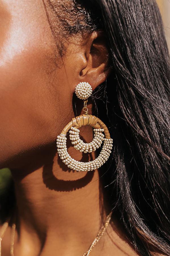 Impressions Seaside Soiree Beaded Earrings In Ivory