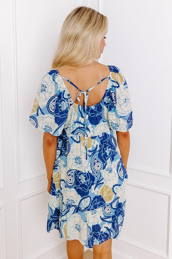 Impressions Sedona Serenity Babydoll Mini Dress In Navy