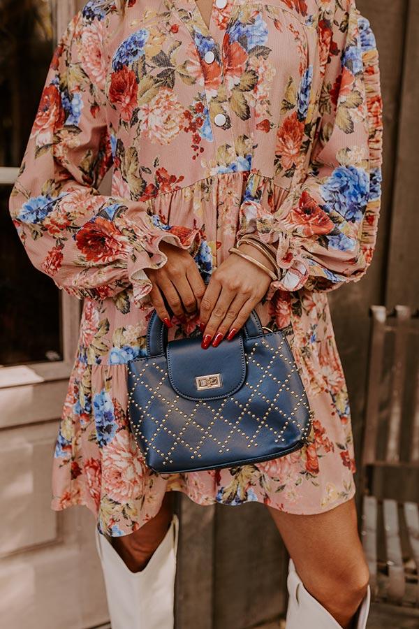 Impressions Serene Energy Floral Mini Dress In Blush