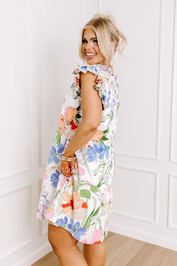 Impressions Serene Seasons Floral Mini Dress Curves