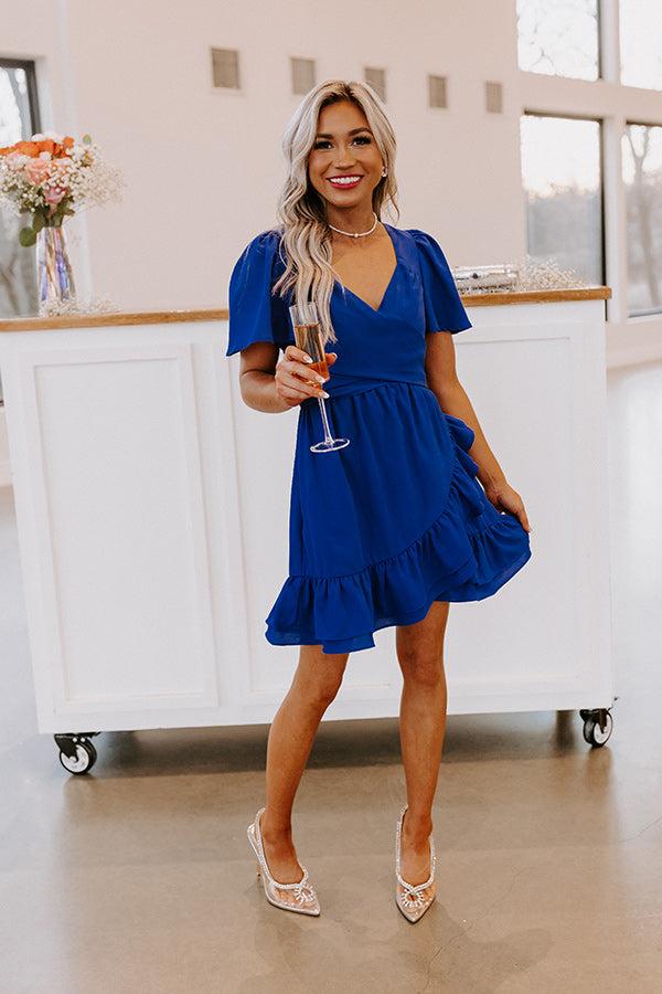 Impressions Seriously Sweet Babydoll Dress In Royal Blue