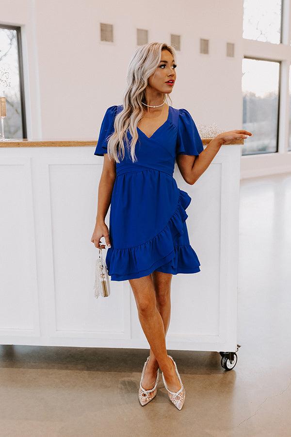 Impressions Seriously Sweet Babydoll Dress In Royal Blue