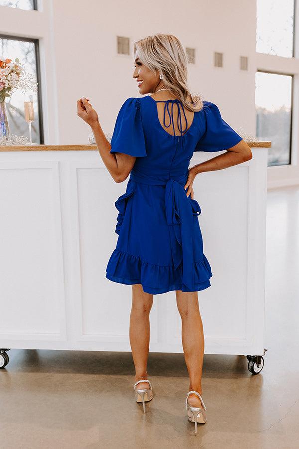 Impressions Seriously Sweet Babydoll Dress In Royal Blue