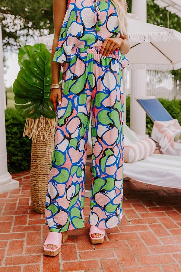 Impressions Set For Vacay High Waist Pants In Kelly Green