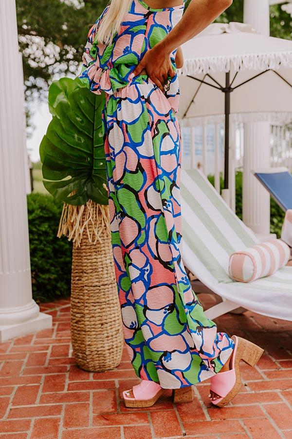 Impressions Set For Vacay High Waist Pants In Kelly Green
