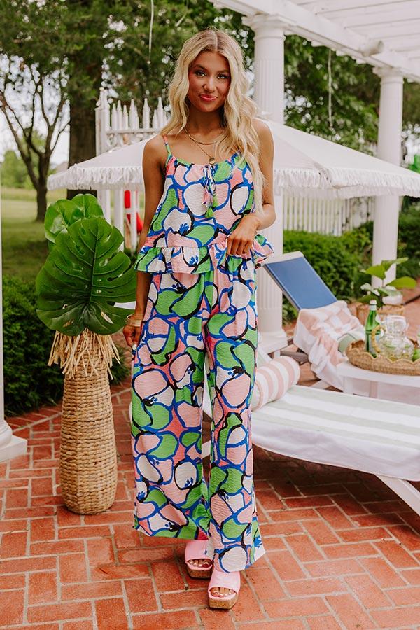 Impressions Set For Vacay High Waist Pants in Kelly Green
