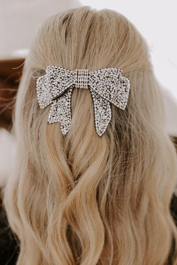 Impressions Shine On Rhinestone Embellished Bow Hair Clip