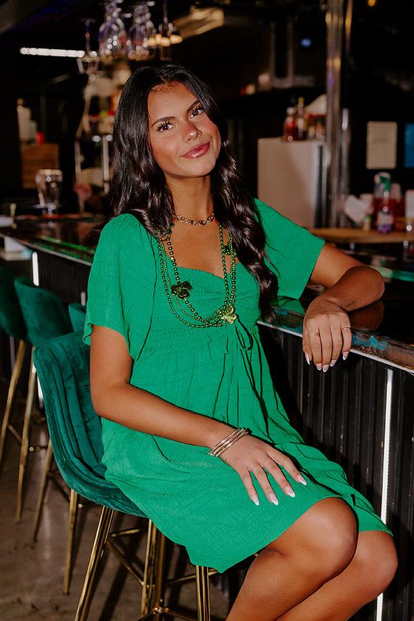 Impressions Shining Brighter Smocked Dress In Kelly Green