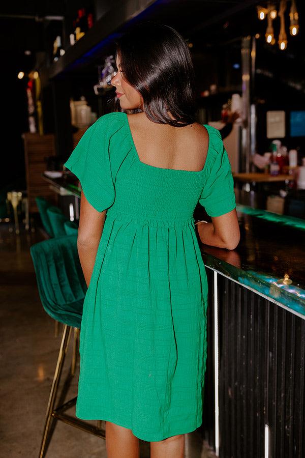 Impressions Shining Brighter Smocked Dress In Kelly Green