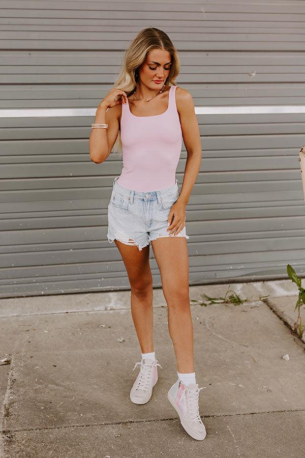 Impressions Simple Choice Seamless Bodysuit In Pink