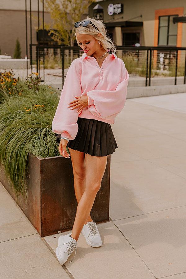 Impressions Simply Cozy Vintage Wash Sweatshirt in Pink