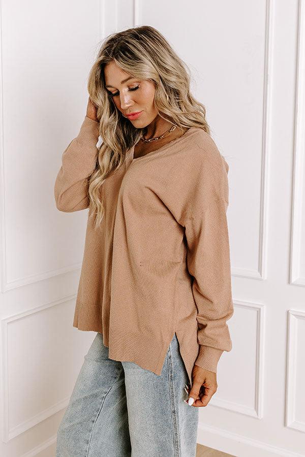 Impressions Sincerely Snuggly Sweater Top In Iced Mocha