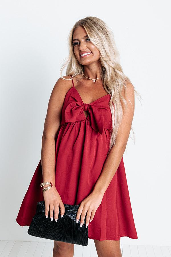 Impressions Slow Dance Romance Babydoll Dress In Crimson