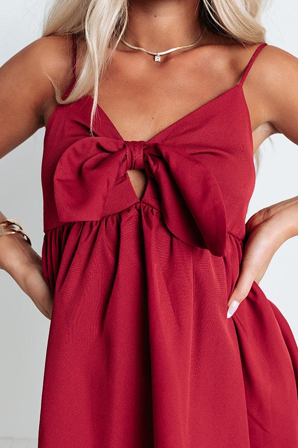 Impressions Slow Dance Romance Babydoll Dress In Crimson