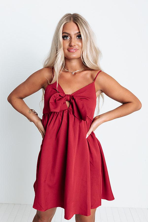 Impressions Slow Dance Romance Babydoll Dress In Crimson