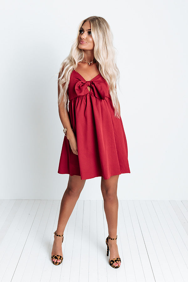 Impressions Slow Dance Romance Babydoll Dress In Crimson