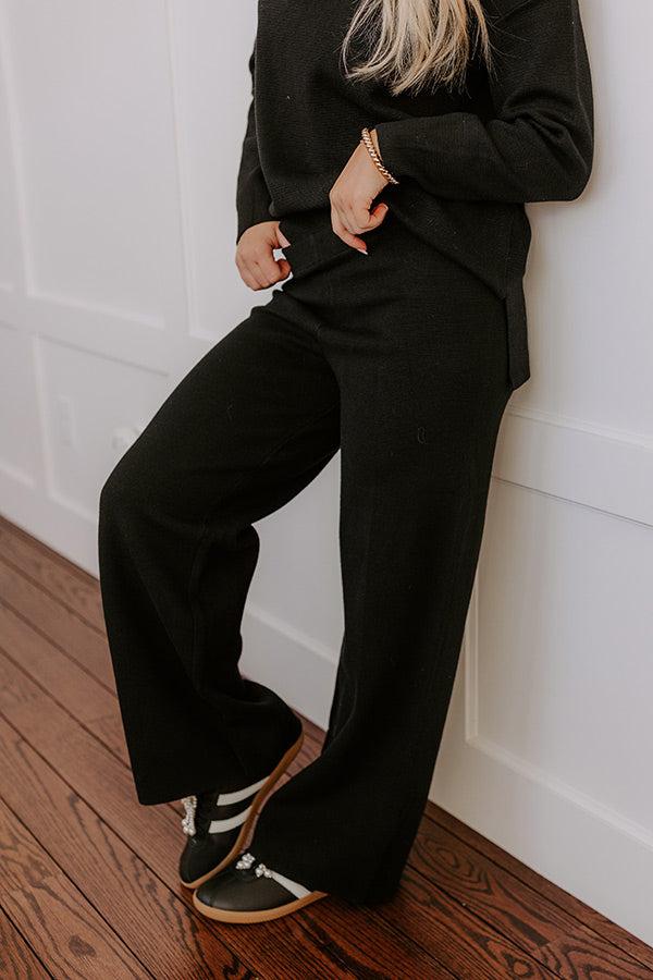 Impressions Small Town Bistro High Waist Knit Pants In Black