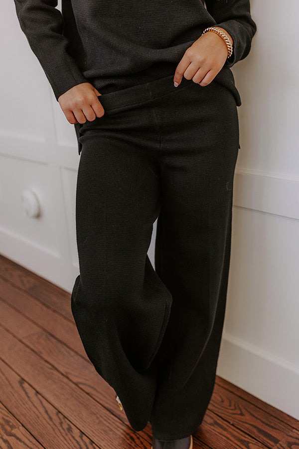 Impressions Small Town Bistro High Waist Knit Pants In Black