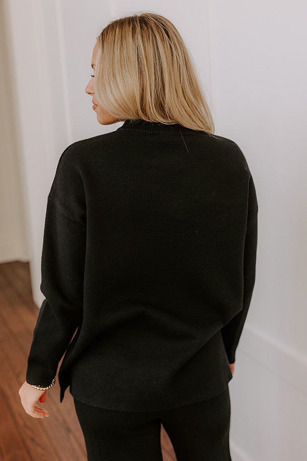 Impressions Small Town Bistro Knit Sweater In Black