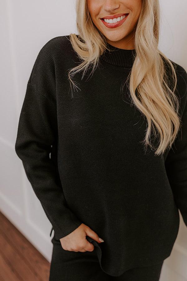 Impressions Small Town Bistro Knit Sweater In Black