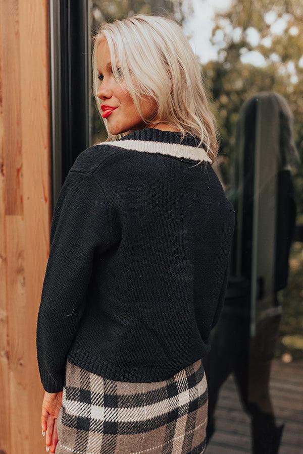 Impressions Small Town Cutie Knit Cardigan In Black