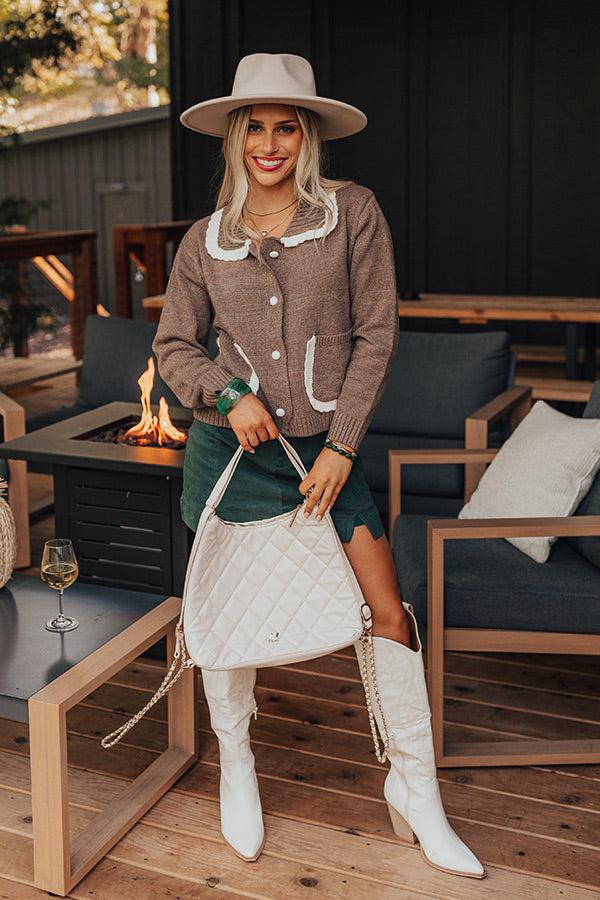 Impressions Small Town Cutie Knit Cardigan In Mocha