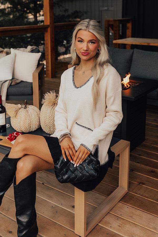 Impressions Small Town Romance Knit Sweater Top in French Vanilla