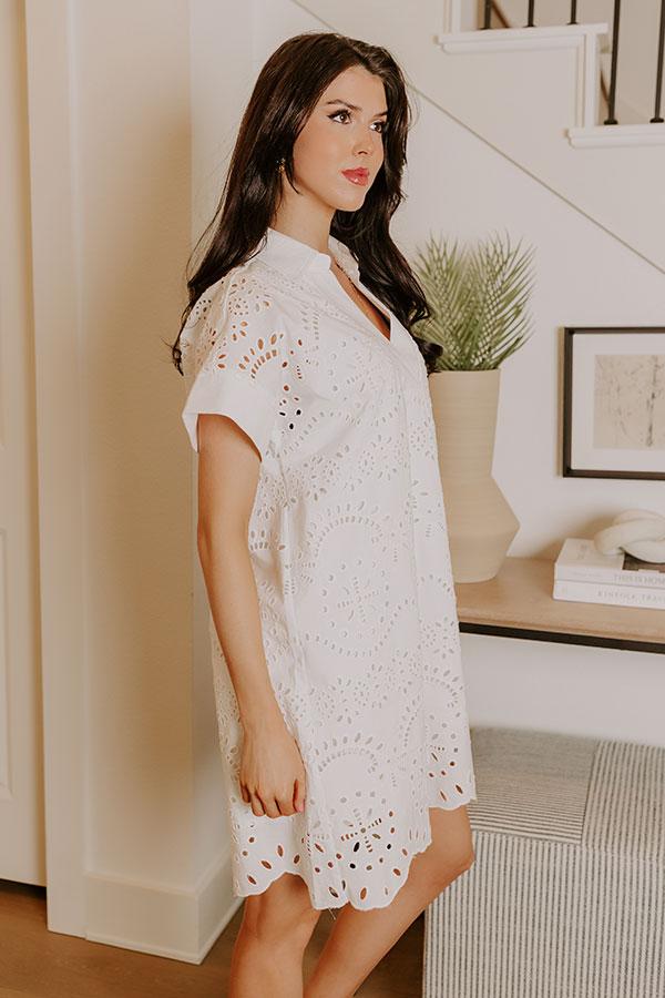 Impressions Smiles And Sorbet Eyelet Mini Dress In White