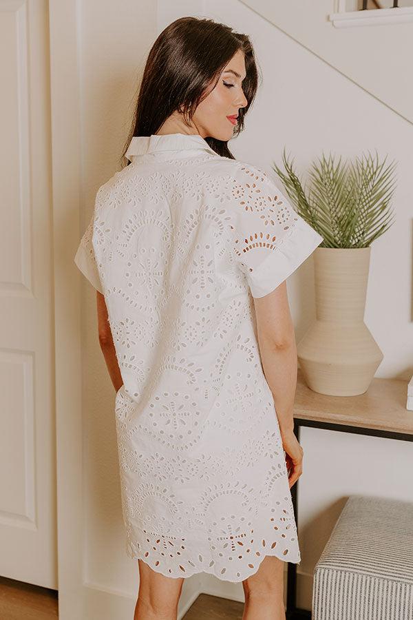 Impressions Smiles And Sorbet Eyelet Mini Dress In White
