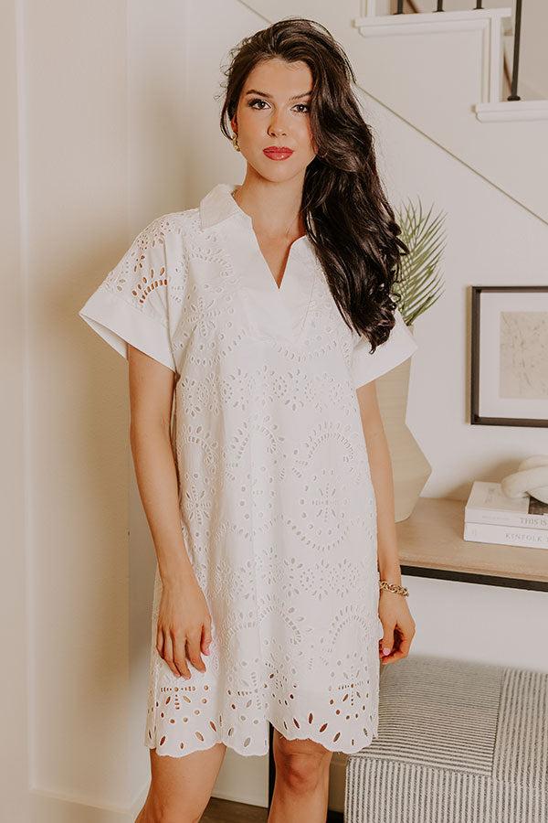 Impressions Smiles And Sorbet Eyelet Mini Dress In White
