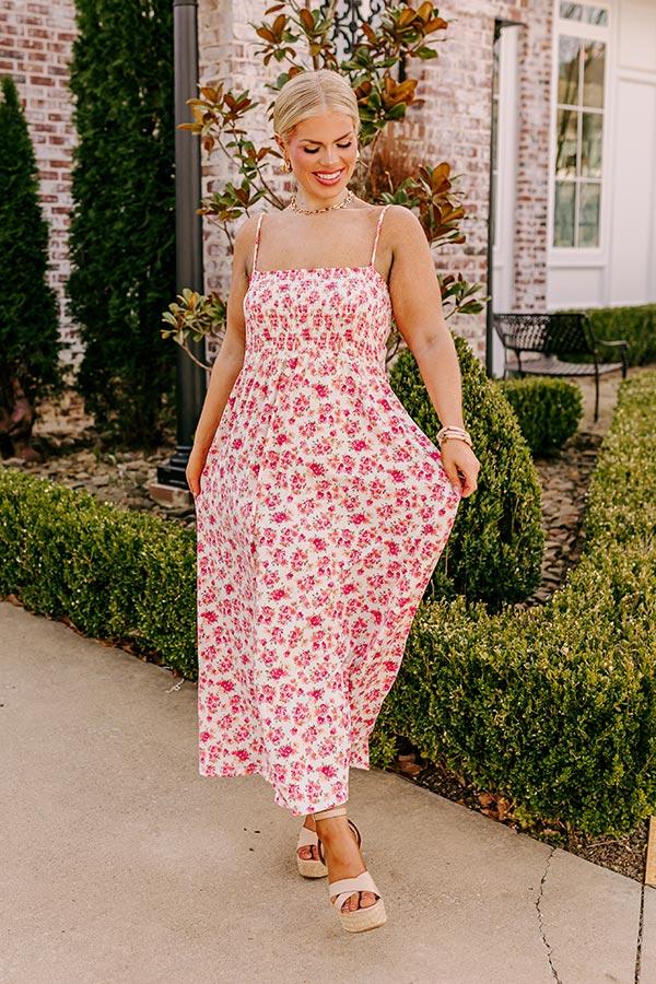 Impressions Smiles And Sunshine Floral Maxi In Ivory Curves