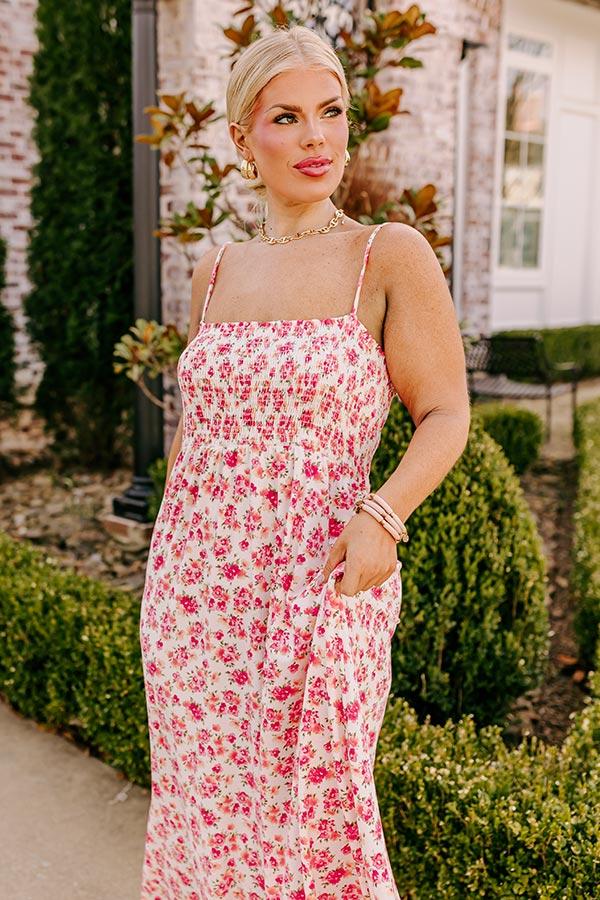 Impressions Smiles And Sunshine Floral Maxi In Ivory Curves