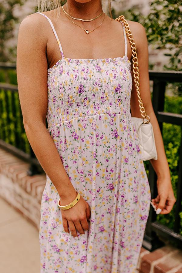Impressions Smiles And Sunshine Floral Maxi In Lavender