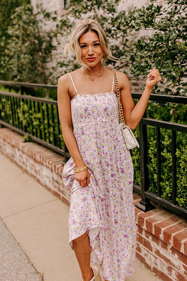 Impressions Smiles And Sunshine Floral Maxi In Lavender