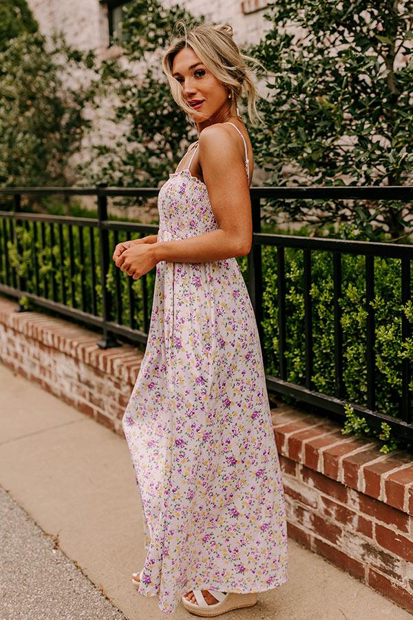 Impressions Smiles And Sunshine Floral Maxi In Lavender