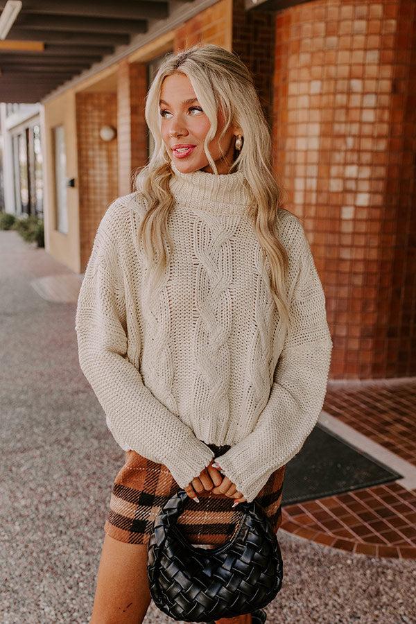 Impressions Snow Capped Mountains Cable Knit Sweater