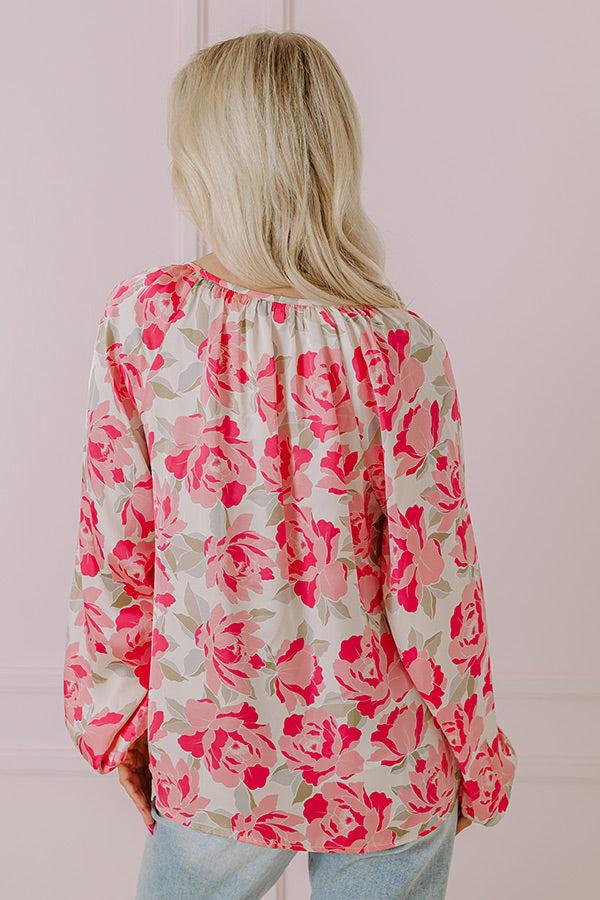 Impressions So Easy To Love Floral Top In Light Pink